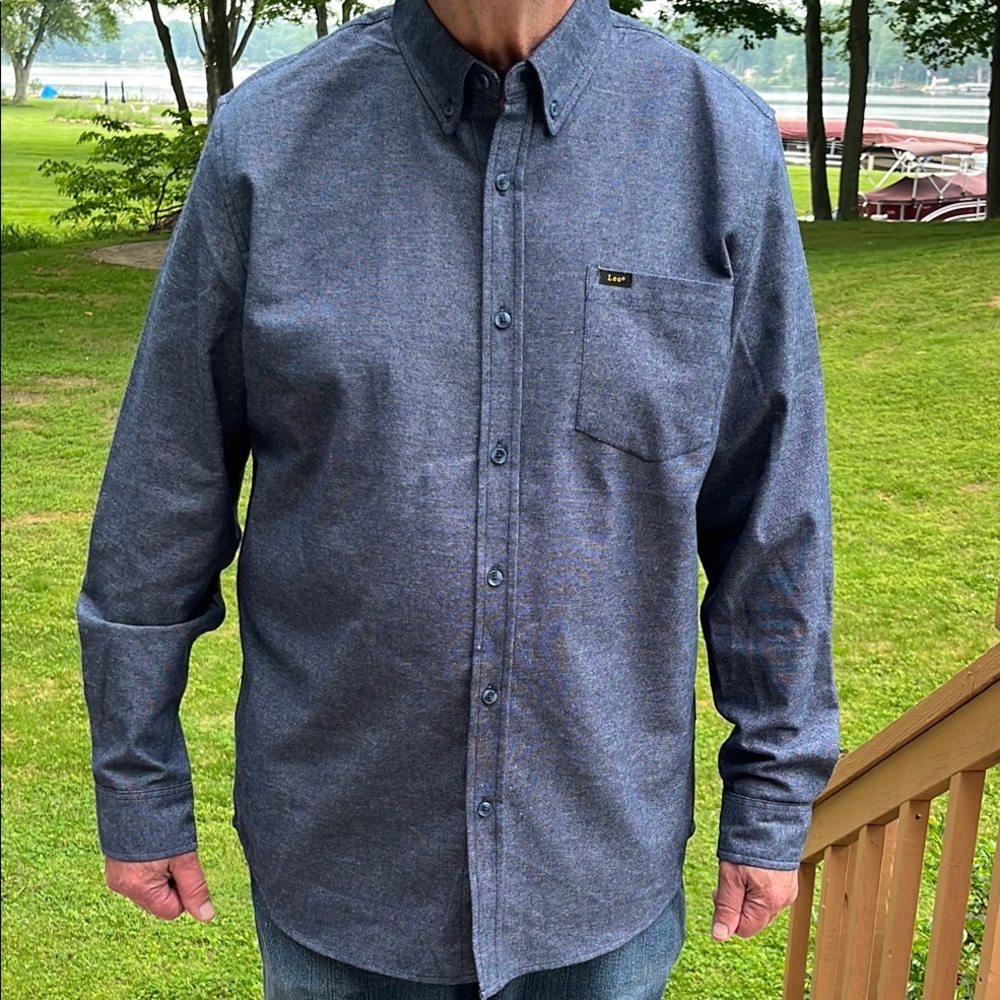 NWT Lee unique casual denim-color shirt L